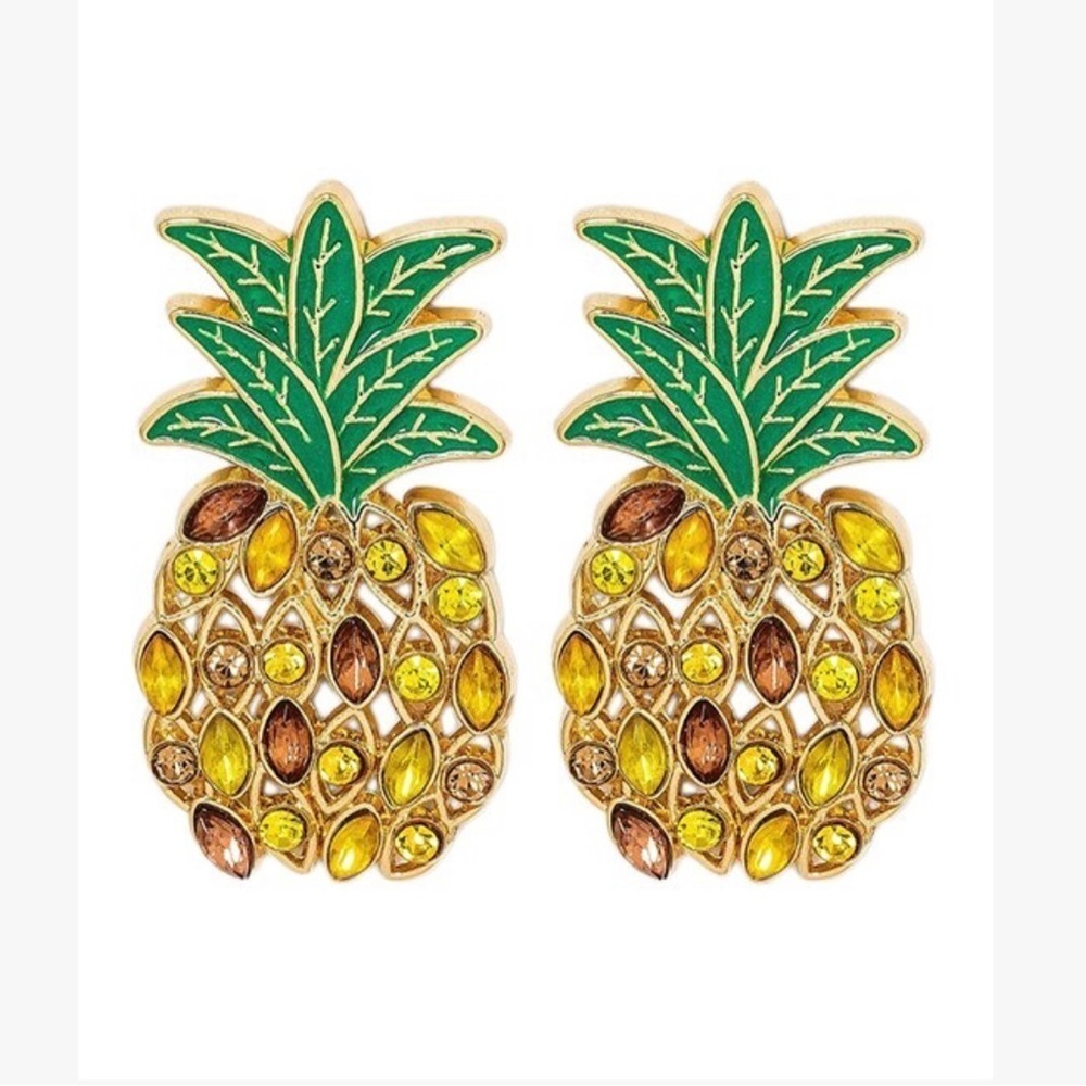Sugarfix by Baublebar Fine-Apple Pineapple Earrings New Yellow/Green